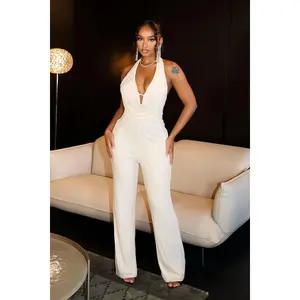 Novara Rhinestone Cowl Neck Jumpsuit