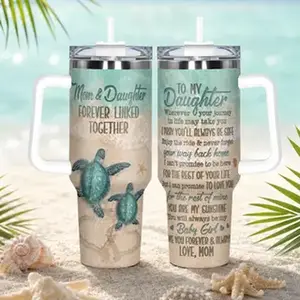 40oz Tumbler, 1 Count Stainless Steel Insulated Cup, Insulated Mug with Straw & Brush, Flask Tumbler, Gift for Daughter from Mother, Gift for Any Occasion, Insulated Travel Drinkware, Drinkware