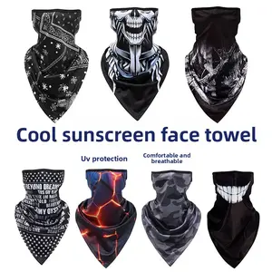 Sunscreen mask men's Breathable UV Protection Neck Gaiter Full Face Cooling Neck Gaiter Halloween Mask camouflage color skull  mask  motorcycle  guy Halloween Themed Face Mask Tactical Impact Resistant shiesty mask