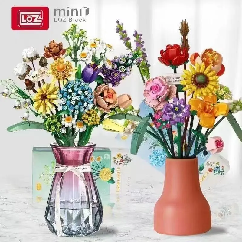 READ SHIPPING POLICY BEFORE ORDERloz flower bouquets building blocks Enlightenment building blocks EducationalToy,Best Gift Toy, Desktop AssemblyOrnaments for Home & OfficeDecoration children toy