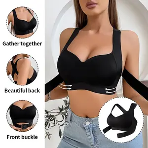 Posture Correction Bra, Women's Beige Wireless Bra, Soft, Breathable, Non-Removable Molded Cups, Yoga/Fitness Sports Bra for Gym and Daily Training, Bra summervibes