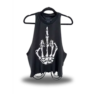 MIDDLE FINGER - BLACK CROP TANK TO