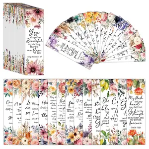 30pcs Exquisite Colored Floral Inspiring Scripture Bible Verses Bookmarks for Book Lovers Page Markers And Daily Spiritual Reminders, Gifts for Religious Activities And Church Gatherings
