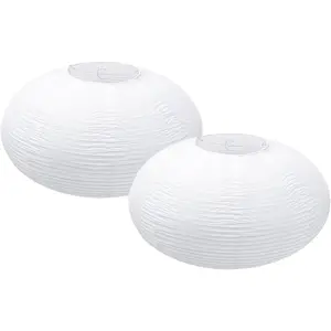 2 count Paper Lanterns 16inch Rice Paper Lamp Shade,Oval Paper Lantern Lights for  Decor, Bridal, Birthday, Garden, Holiday and Party