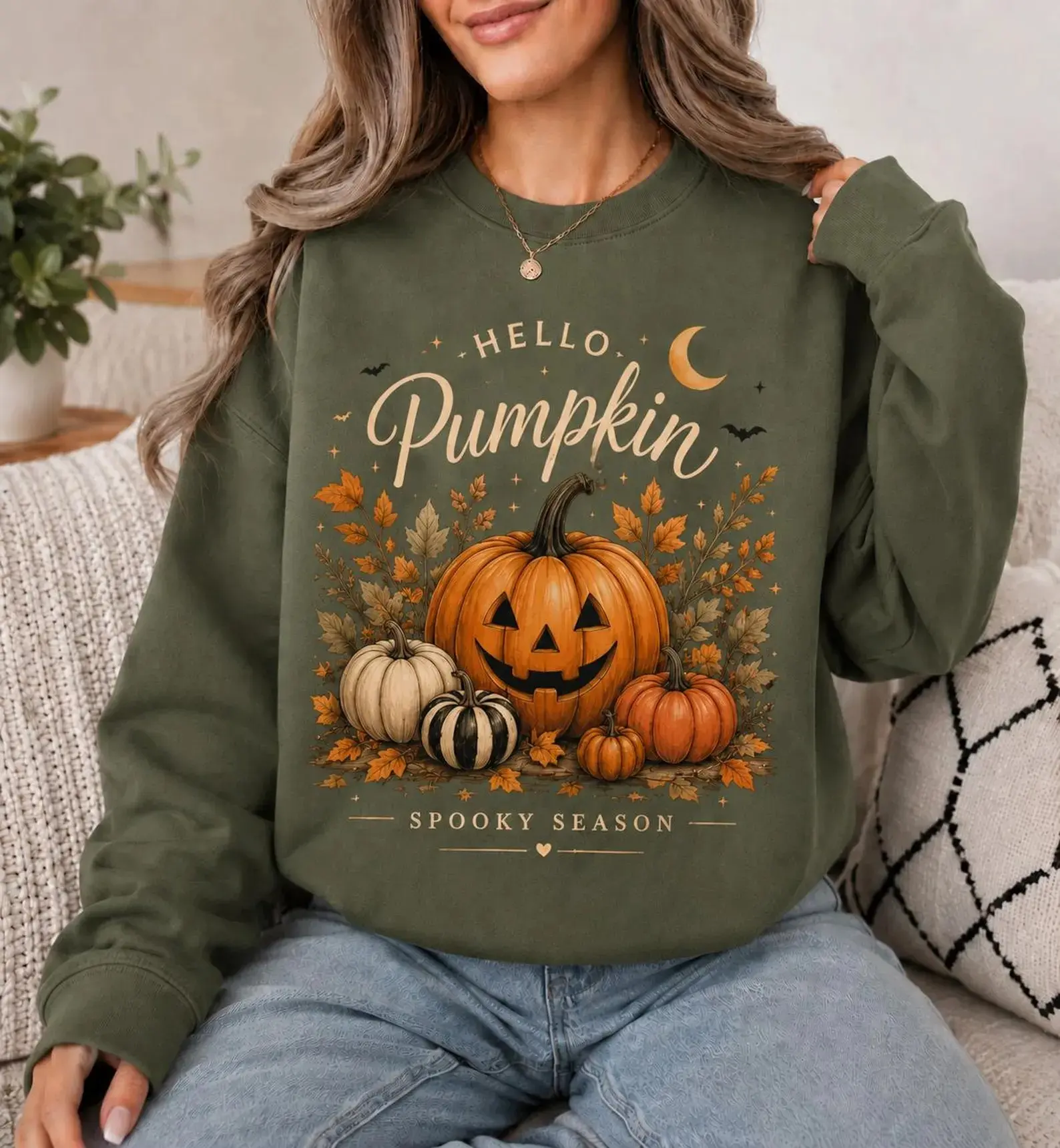 Hello Pumpkin Sweatshirt, Pumpkin Season Crewneck, Cute Fall Pumpkin Sweatshirt, Cozy Autumn Halloween Shirt, Fall Aesthetic Gift