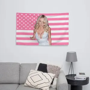 Sydney Sweeney Flag - Black American Flag Tapestry - Aesthetic Actress Wall Decor - Anyone But You Room Art - Movie Star Banner Fan Gift