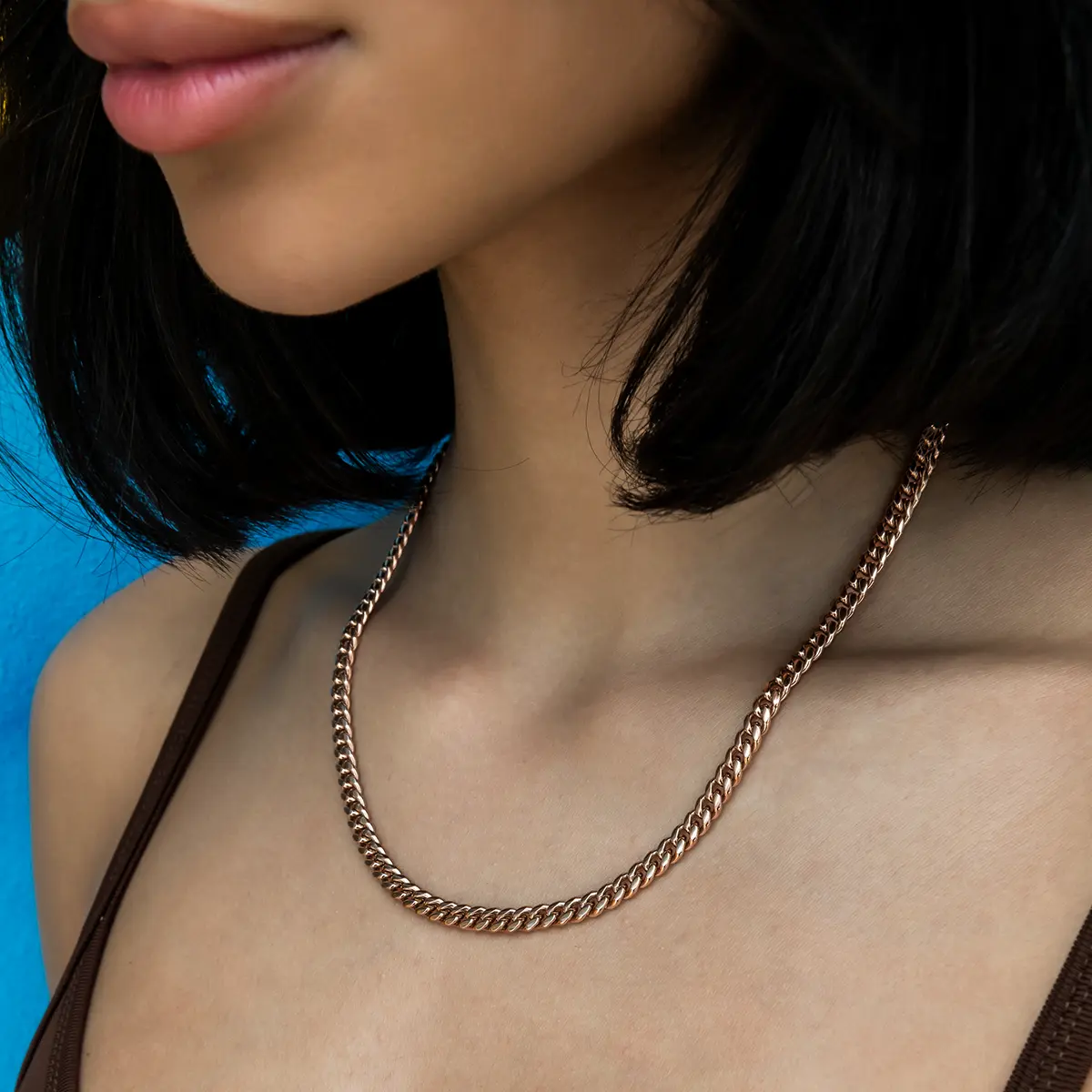 GLD 5mm Miami Cuban Necklace in Rose Gold - Perfect Gift
