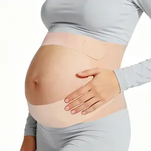 Breathable Pregnancy Support Belt, Maternity Belly Belt, Adjustable Abdominal and Back Strap, Comfortable Invisible Under Clothes, Nylon and Lycra Material