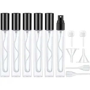 6pcs 10ml Perfume Atomizer for Men & Women. Refillable Glass Spray Bottle. Portable Fragrance for Travel,Party Lid Makeup Daily Handy