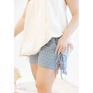 Gingham Gathered Tie Shorts