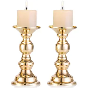 Pillar Candle Holders, Wedding Centerpieces Metal Candle Holder Candles Stand Decoration Ideal for Weddings Special Events Parties Living Room (2 Pcs, )