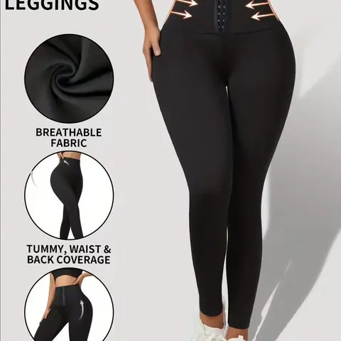 Women's High-Waisted Shaping Leggings - Corset Design, Buttoned Stomach Flattening, Peach Hip Lift, Womens Fitness Bottoms, Universal Yoga Pants, Great for Yoga, Workouts, All-Season Sports Wear, Travel Essentials,outdoorfun
