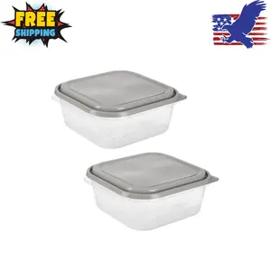 Extra Large Square Food Storage Container, 2 Pack, BPA Free