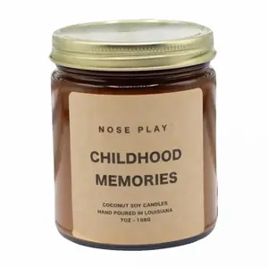 Nose Play Childhood Memories Coconut Soy Candle Hand Poured in Louisiana 7oz 198g Fruity Rings Cereal Scented Wax Jar - Decor