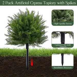 Fake Pine Tree with Ground Plug, Ideal for Christmas Decor, Garden Floor, Porch, Outdoor Potted Plants, Home Decoration, Artificial Potted Trees