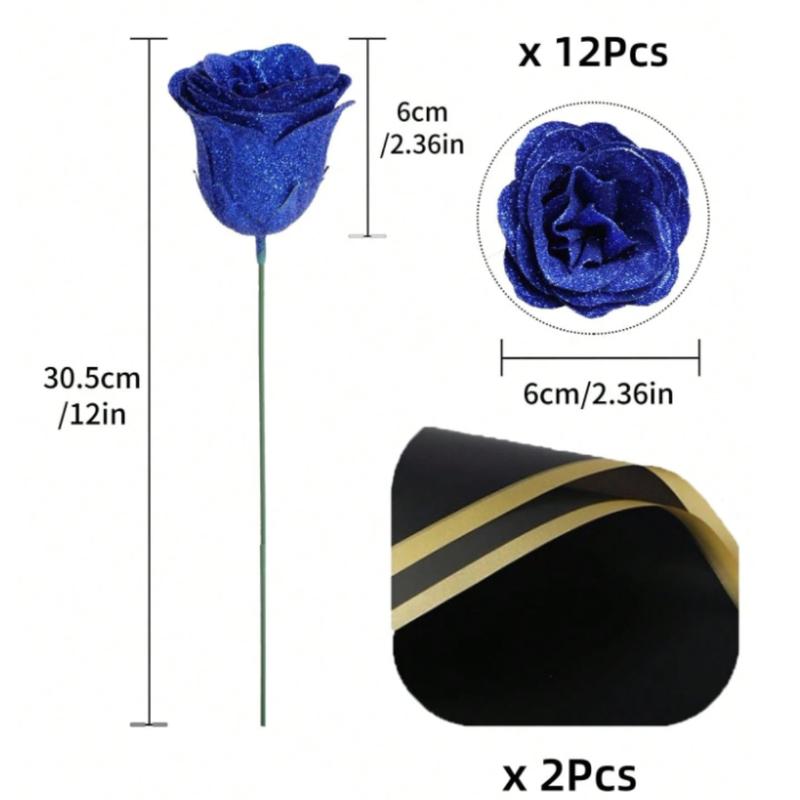 Sparkling Artificial Rose Bouquet – 20 Roses Set (2.76 inch)