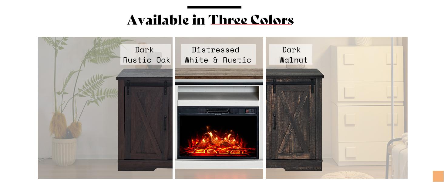 [Ships in 2 Boxes] [Spring Sale] AMERLIFE TWO Size Fireplace TV Stand Sliding Barn Door Wood Entertainment Center with an Electric Fireplace Insert, Modern Farmhouse Storage Cabinet Console/Best Gift Ideas/Christmas Gifts
