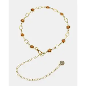 Steve Madden COLORED STONE CHAIN BELT GOLD