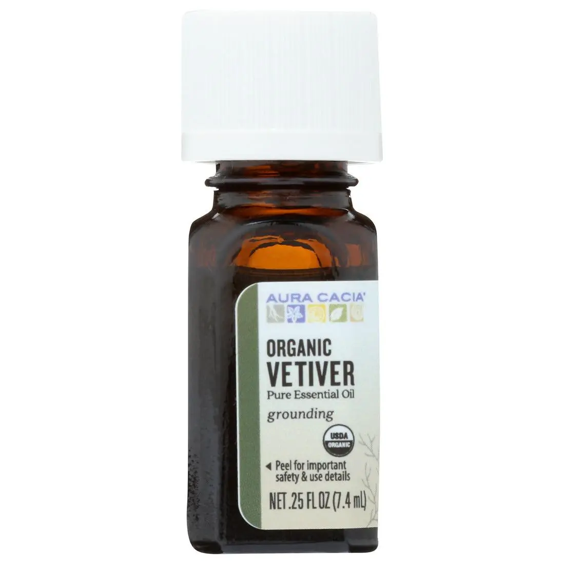 Aura Cacia  Organic Essential Oil Vetiver  1 Each  0.25 Oz