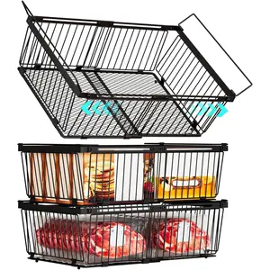 Large Freezer Organizer Bins,Bottom Leak-net,Fit 10 to 20 Cu.Ft Deep Freezer,3 Pack, Expandable Stackable Chest Freezer Organizer Bins , for Fridge, Deep Freezer, Cabinet