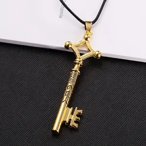 2024 Attack On Titan Necklace Eren Key Shingeki No Kyojin Pendant Fashion Vintage Retro Anime Jewelry For Men Cosplay A0410