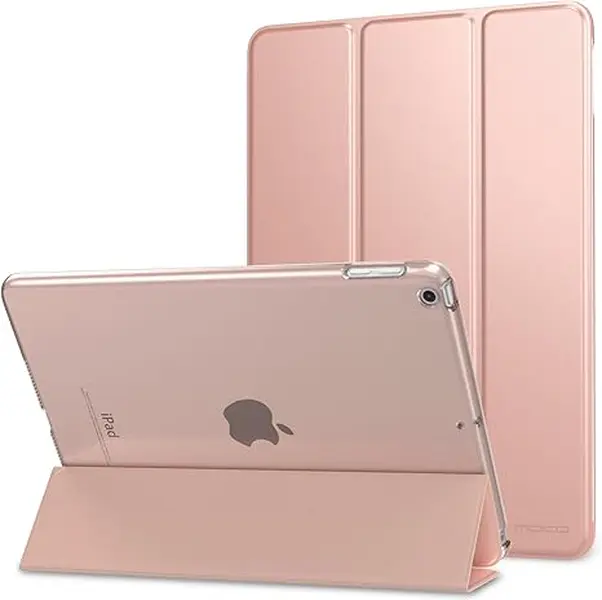 Tablet Case for 2017/2018 iPad 9.7-Inch 5th/6th Generation - Slim, Lightweight Smart Shell Stand Cover with Translucent Frosted Back Protector, Rose Gold, Auto Wake/Sleep Function