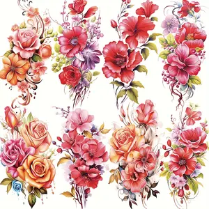 Elegant Peony Rose Temporary Tattoo Stickers, Realistic Waterproof Body Art Tattoos, Long-Lasting Fake Tattoos for Women and Girls, Temporary Tattoo Kit