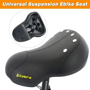 Cobra Universal Gel Suspension Electric Bike Seat Cushion for MTB Bicycles - Extra Thick Bicycle Saddle PU Leather Comfy Bike Seat with Shock Absorption & Waterproof Design