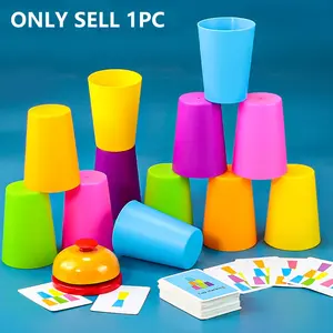 Stacking Cups Game Set, 2 Player Battle Cup Stacking Game, Educational Puzzle Competition Cup Stacking Tabletop Game, Family Fun Game, Interactive Toy