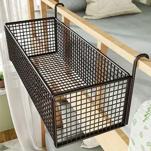 Iron Door Back Hanging Basket, Woven Grid Storage Rack, Durable Metal Frame, Safe Hanging Mechanism, Space Saving Multi-Functional Organizer