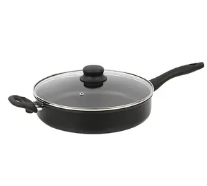 Non-Stick Quart Jumbo Cooker with Glass Lid, Black - Cookware - Pans Aluminium Ceramic