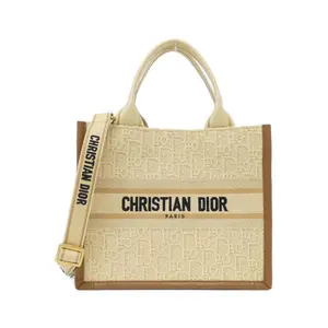 Pre-owned Dior Straw Tote Bags Christian Book Tote Small Raffia Tote Bag