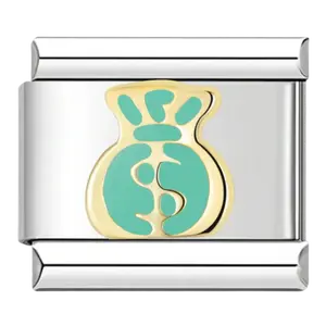 Letter Series Italian Charm Stainless Steel Money Bags