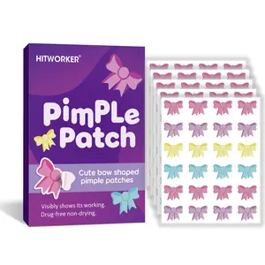 Hydrocolloid Pimple Patches with Cute Bow Design for Face, Blemish Spot Treatment Stickers, Absorbing Zits and Preventing Picking, Suitable for All Skin Types, Multi-Color