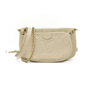 Pre-owned Louis Vuitton canvas Shoulder Bags $3100 Monogram Giant Multi Pochette Accessoires Empreinte Cream