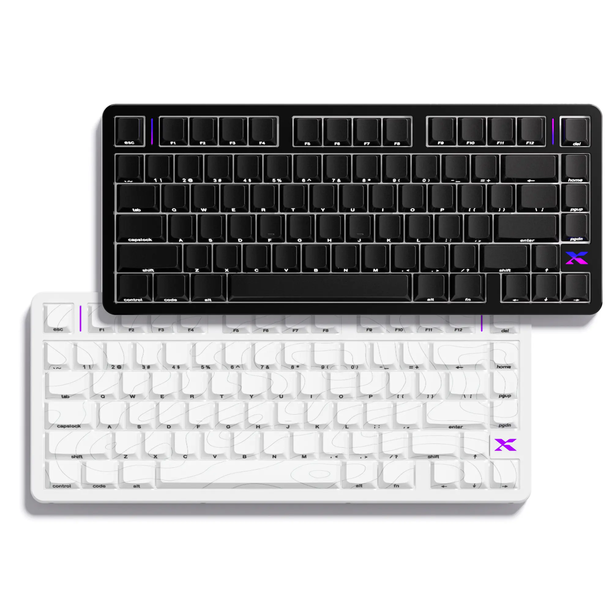 XVX L75 Air Low-Profile Tri-Mode RGB Side-Printed Mechanical Keyboard, Aluminum Frame, 1000Hz, office keyboard, Side-printed IMD keycaps, 620g ultra-light gasket mount, south-facing RGB, low profile switches, Win/macOS VIA support, Keyboard for work
