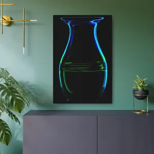 Metal Art Sign "Neon Vase" – Dramatic Lighting Wall Décor By Shawn W. David