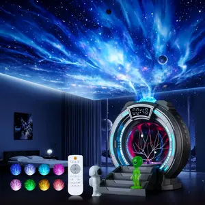 Alien Portal Aurora Light Bluetooth Speaker with Immersive Sound Digital Clock & White Noise for Home Theater Audio Featuring Aurora Projection and Interactive Lighting