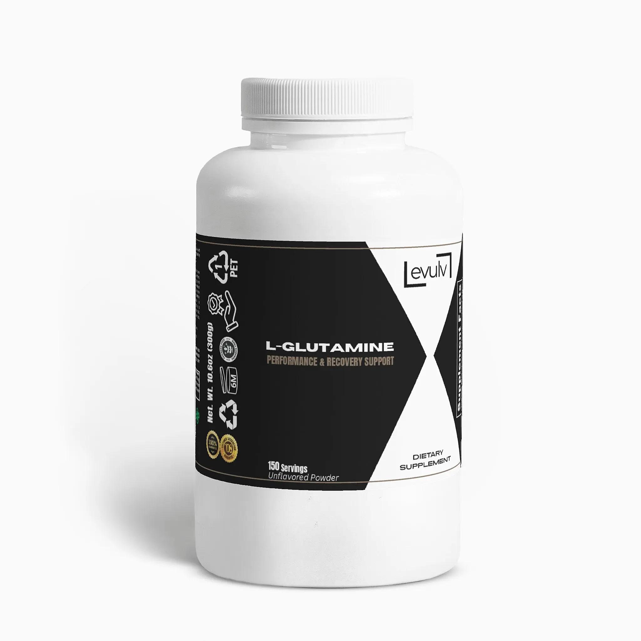 EVULV L-Glutamine Powder | Essential Amino Acids | Unflavored | 150 Servings
