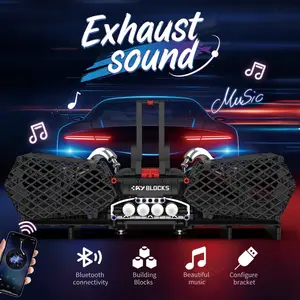High-Quality Car Exhaust Shape Bluetooth-compatible Speaker, Modular Desktop Decor, Phone Stand, USB Powered, Trendy Gift Idea
