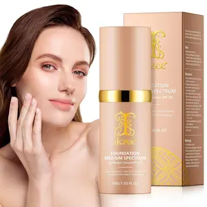 ikzee Color Changing Foundation 4 in 1 Medium Spectrum Flawless Makeup Full Coverage Concealer SPF50+ Hydrating Longwearing Waterproof Liquid for Mature Skin 30ml