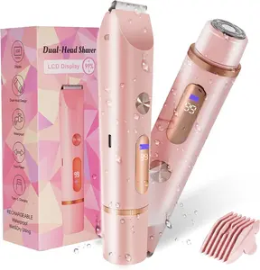 2026 New Bikini Trimmer for Women, 2-in-1 Electric Razors , Rechargeable Dual-Head Electric Razor - Painless Precision Trimming for Face & Private Area