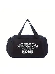 Sports Fitness 'train Hard or Go Home' Gorilla Pattern Travel Bag, Large Capacity Lightweight Gym Backpack, Adjustable Strap, All Seasons