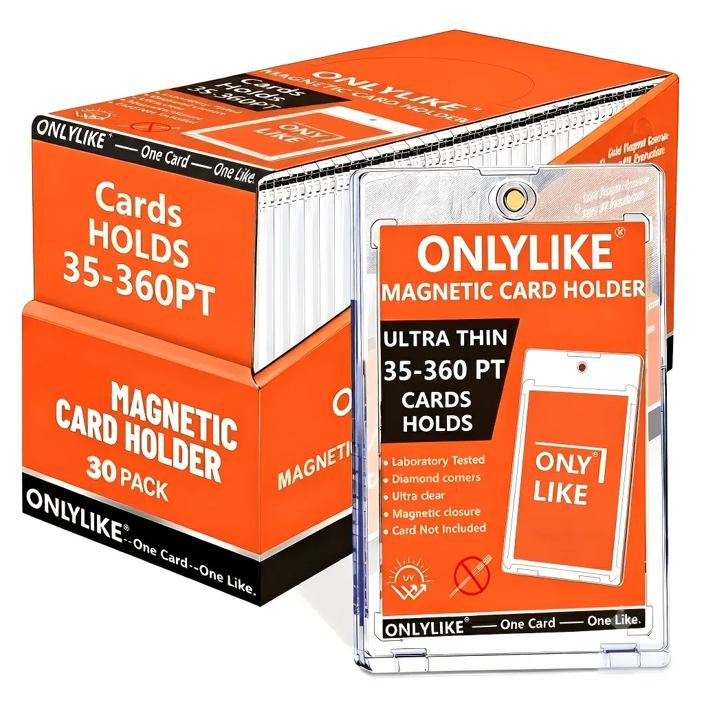 [35pt-360pt Magnetic Card Holder] - One Touches for Trading Cards, Hard Plastic Construction, Card Case Protector For Baseball, And Trading Cards, Perfect Christmas And Halloween Gifts(ULTRA THIN)