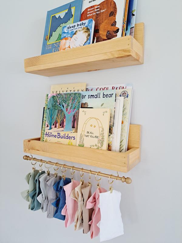 Headband Holder, Montessori Bookshelf, Bow holder for baby girl, Nursery shelves, Hair bow holder, Floating shelf, Bookshelves