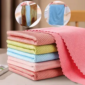 10 Counts Microfiber Reusable CleaningRags,Lint-Free Magic Cleaning Cloth for Glass Mirror Window Car Durable Miracle Polishing Towels Shiny Wipes