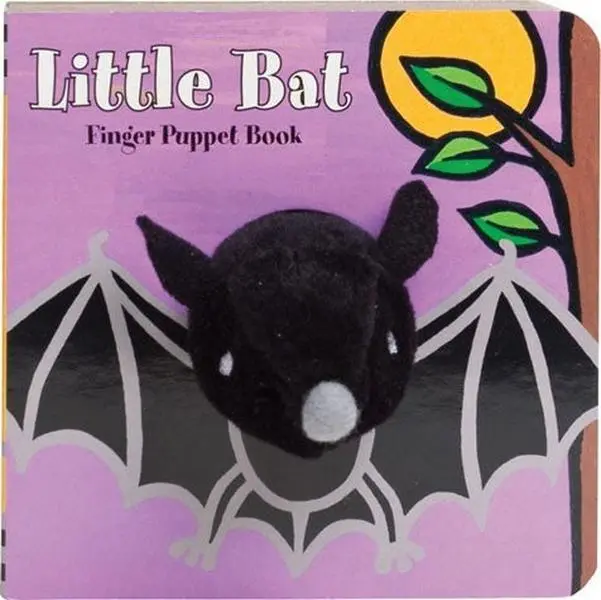 Little Bat Interactive Board Book with Finger Puppet, Kid Books for Halloween Interactive Fun, Toddler Activity Books