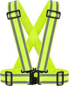 High Visibility straps|Safety Vest|& Elastic| Running Gear for Jogging,Walking,Cycling,Construction Workers,Motorcycle,Men,(1, XXL-YELLOW)