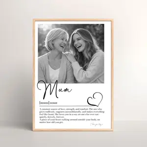 Personalised Mum Photo Print Custom Mother Definition Gift, Meaningful Mom Wall Art, Birthday Gift for Mum, Mothers Day Custom Photo Poster Decor