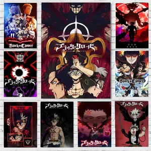 1PC Anime b-Black C-Clover Poster Wall art Illustrations Artistic print art suitable for living room bedroom bar parlor home decoration gift  Custom Photo Poster  Personalized Wall Art